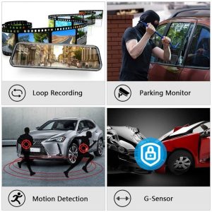 آینه ثبت وقایع مانیتور دار مدل استیل به همراه دوربین